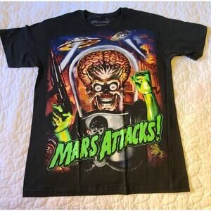 Mars Attacks -No Signs Of Intelligent Life Here! Black T-Shirt XL Vintage Style